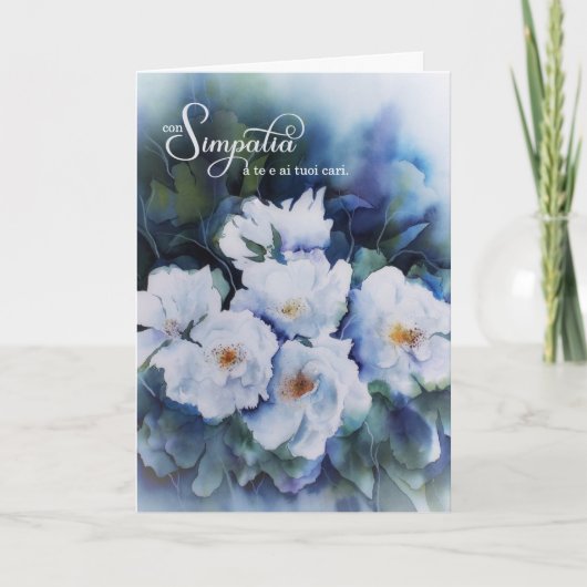Floral sympathie voor de ITALIAANSE Blauwe Waterve Kaart (Voorkant)