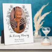 Floral Sympathie White  Foto Memorial Fotoplaat (Zijkant)