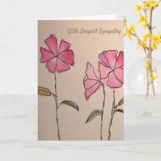 Floral Sympathy Card (Blank Inside) Kaart