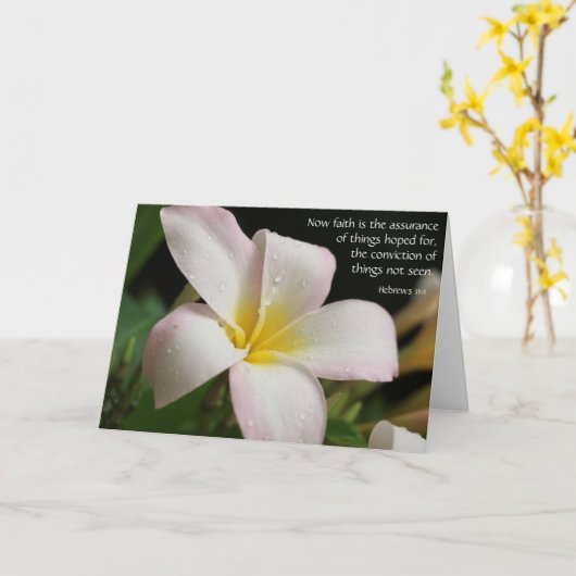 Floral Sympathy in een vers (Hebreeën) over geloof Kaart (Gele Bloem)