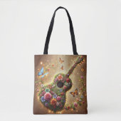Floral Symphony – betoverend gitaarontwerp Tote Bag (Voorkant)