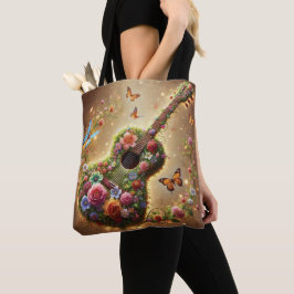 Floral Symphony – betoverend gitaarontwerp Tote Bag