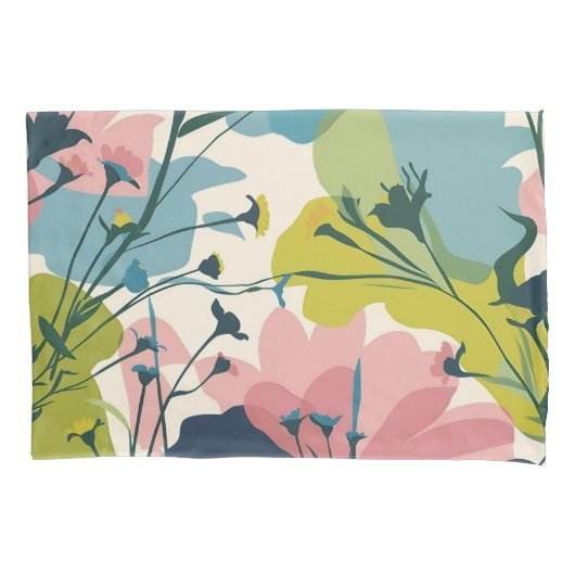 Floral Symphony: een filmisch vectorpatroon Kussensloop (Voorkant)