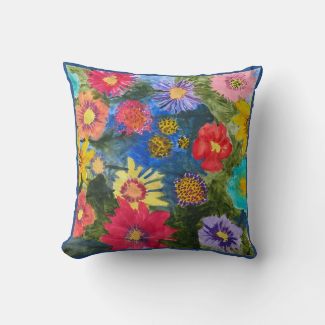 Floral Symphony of Color 16x16 Pillow Kussen (Voorkant)