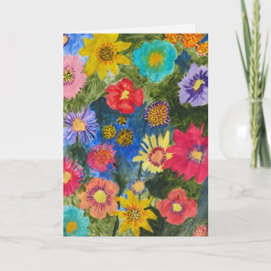  Floral Symphony - Uplifting Blank Greeting Card Kaart (Voorkant)