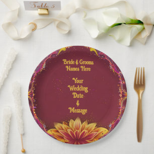 Floral Symphony: Wedding Elegance Collectie Papieren Bordje