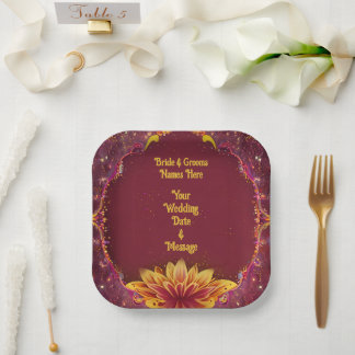 Floral Symphony: Wedding Elegance Collectie Papieren Bordje