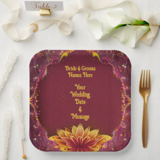 Floral Symphony: Wedding Elegance Collectie Papieren Bordje