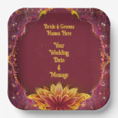 Floral Symphony: Wedding Elegance Collectie Papieren Bordje (Voorkant)