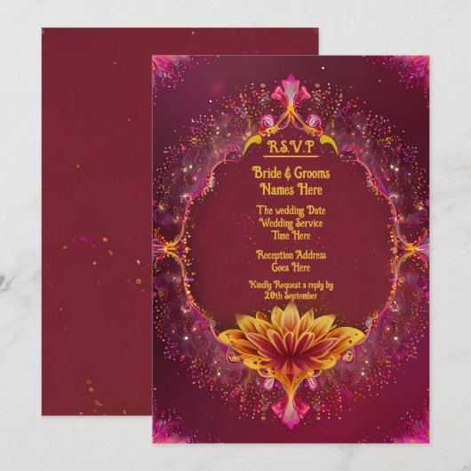 Floral Symphony: Wedding Elegance Collectie Save The Date (Voorkant / Achterkant)