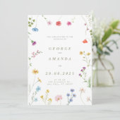 Floral Symphony Wedding Invitation Kaart (Staand voorkant)