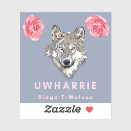 Floral T-Wolves Sticker (Vel)