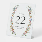 Floral tabelnummer reclamebord met voetstuk (Voorkant)