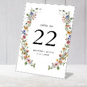 Floral tabelnummer reclamebord met voetstuk