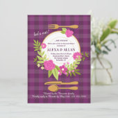 Floral Table Setting Rehearal Dinner Invitation Kaart (Staand voorkant)