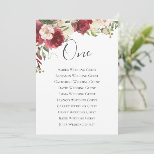 Floral-tafel-Waterverf van Bourgogne (Staand voorkant)