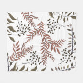 Floral Tan Earthy Design Fleece Blanket Deken (Voorkant (Horizontaal))