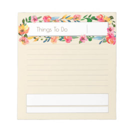 Floral Tan to do list Notitieblok