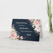 Floral Tante Gefeliciteerd Afstuderen Kaart (Voorkant)