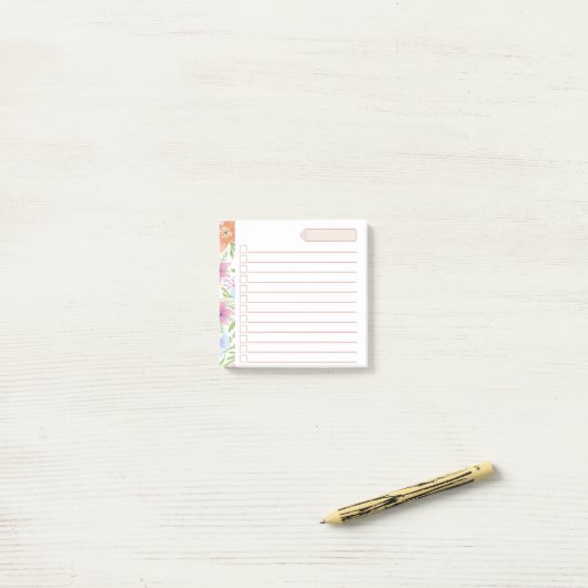 Floral Task Parade Post-it® Notes (Op bureau)
