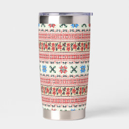 Floral Tatreez Folk Geïsoleerde Drinkbeker