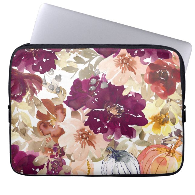 Floral Tattoo Laptop Sleeve (Voorkant)