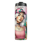 Floral Tattoo Pet Coffee Cool Thermosbeker (Voorkant)
