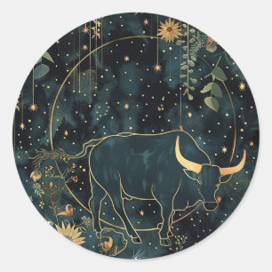 Floral Taurus Custom Briefpapier Sticker