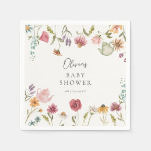 Floral Tea Baby shower servetten