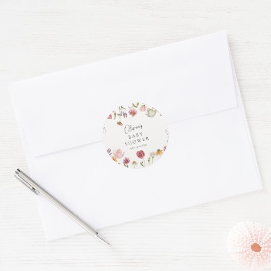 Floral Tea Baby shower Stickers (Envelop)