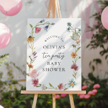 Floral Tea Baby shower Welkomstbord