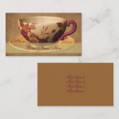 Floral Tea Cup Art Visitekaartje (Voorkant / Achterkant)