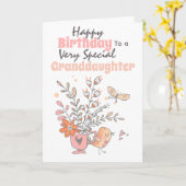 Floral tea cup bird chirurgisch kleindochter wenst kaart (Gele Bloem)