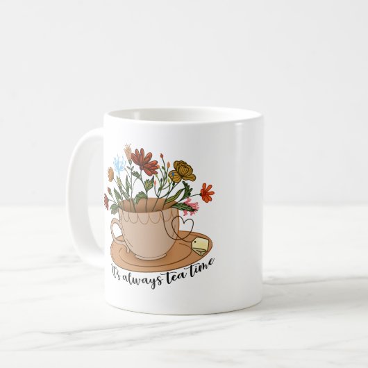 Floral Tea Cup Koffiemok (Voorkant links)