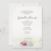 Floral Tea Cup met roze Roses Post Wedding Brunch Kaart (Voorkant)