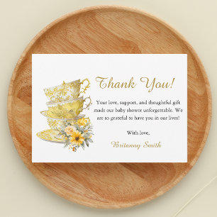 Floral Tea Cup Party Baby shower Bedankt Kaarten