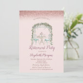 Floral Tea Cup Roos Gold Bokeh Pensioen Kaart (Staand voorkant)