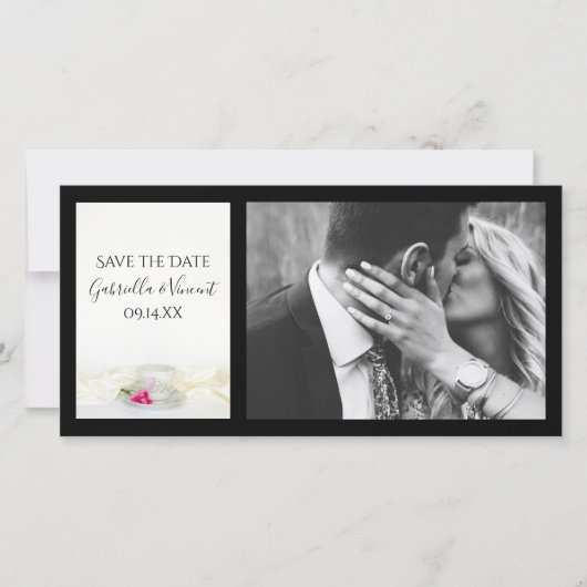 Floral Tea Cup Roze bruiloft sparen Datum Save The Date (Voorkant)