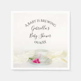 Floral Tea Cup Roze Roses Baby is een brouwerij Servet