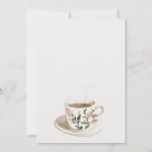 Floral Tea Cup Trouwen Jubileum Tea Party Kaart (Achterkant)