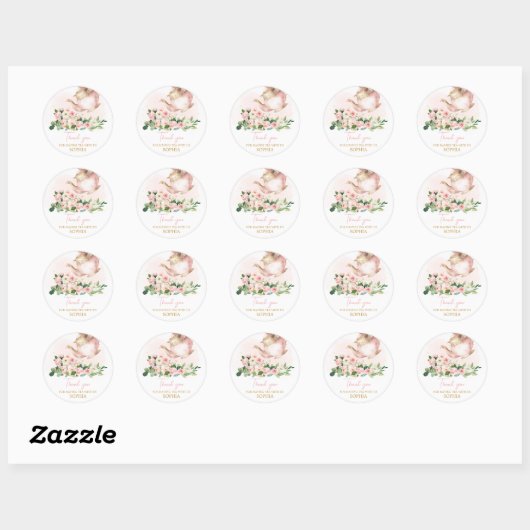 Floral Tea Garden Verjaardagsfeest Ronde Sticker (Vel)