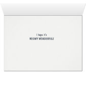 Floral Tea Kettle Cat Meowy Birthday (Binenzijde Horizontaal (Onderkant))