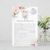 Floral Tea Party Advies voor de bruid om spel te z (Staand voorkant)