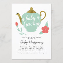 Floral Tea Party Baby shower Baby is aan het brouw