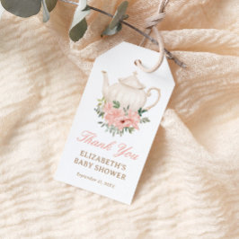 Floral Tea Party Baby shower dank u Cadeaulabel