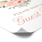 Floral Tea Party Baby shower gastenboek teken Poster (Hoek)