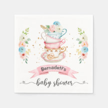 Floral Tea Party Baby shower Papier servet