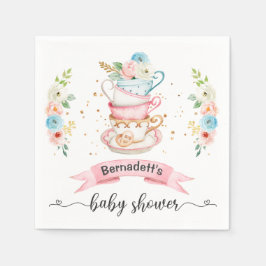 Floral Tea Party Baby shower Papier servet