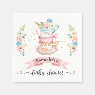 Floral Tea Party Baby shower Papier servet