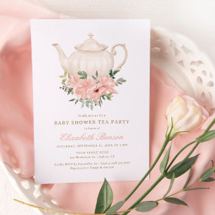 Floral Tea Party Baby shower Uitnodiging